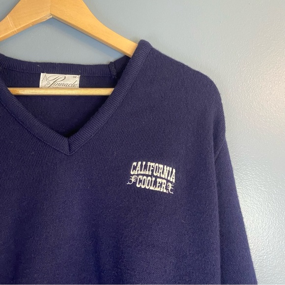 Vintage Pinnacle Navy Blue Embroidered “ California Cooler” Sweater - Picture 7 of 9